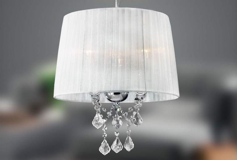3232-3P - Pendant Lighting with Shade and Crystal